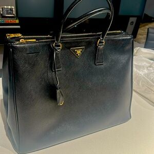 Prada black saffiano tote
